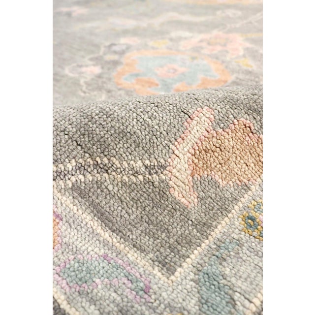 Pasargad Home Oushak Silver Wool Area Rug- 9'11'' X 13' 9'' For Sale In New York - Image 6 of 6