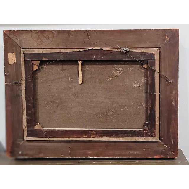 Antique English Original Landscape Oil Painting Georgina Lara 19th Century Gold Frame For Sale - Image 11 of 12