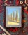 1970s European Cypress Tree Oil Painting in Custom Lacquer Bamboo-Style Italian Frame For Sale - Image 4 of 5