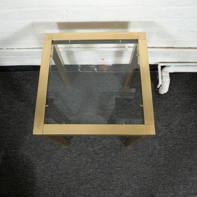 Brass Vintage Satin Finish Brass Side Table For Sale - Image 8 of 9