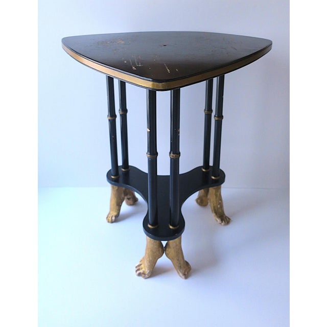 Late 20th Century Black and Gold Giltwood Surrealist Style Side End Table, Circa Late-20th Century For Sale - Image 5 of 9