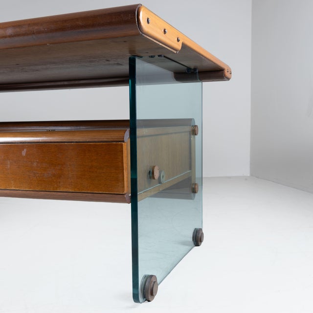 Large Desk in Brass and Cut Crystal by Fabio Lenci, 1960s For Sale - Image 9 of 16