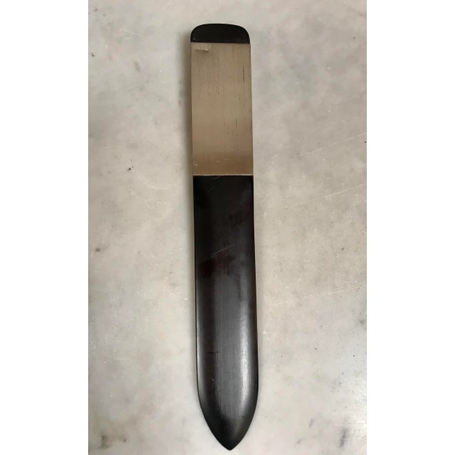 Black 1980s Italian Silver and Black Wood Turner Letter Opener For Sale - Image 8 of 10