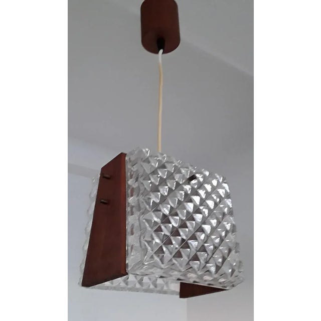 Vintage Ceiling Lamp with Teak Fitting, 1960s, in Good conditions. Designed 1960 to 1969 European Plug (up to 250V).The...