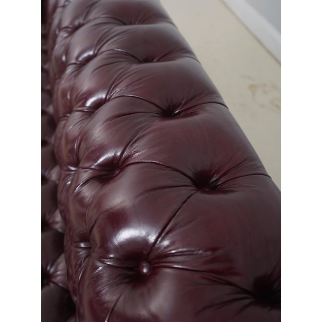 Hancock & Moore Burgundy Leather Chesterfield Sofa For Sale - Image 15 of 18