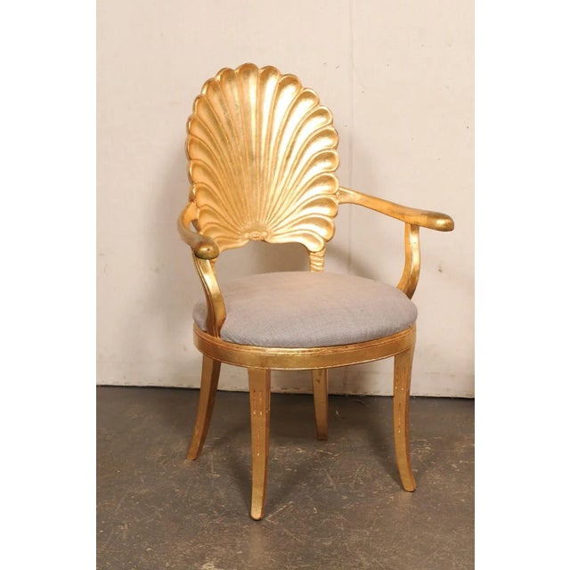 Gold Late 20th Century Italian Gold Grotto Pair Armchairs For Sale - Image 8 of 9