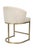 2000 - 2009 Set of 3 Vanguard Furniture Cream Upholstered Counter Stools With Brass Base For Sale - Image 5 of 8