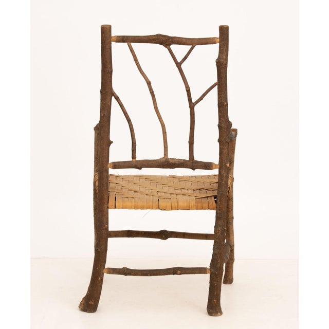 Wood Adirondack Style Rustic Twig and Branch Arm Chair For Sale - Image 7 of 7