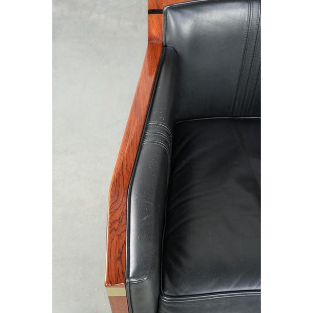 Wood Art Deco Decoforma Series Armchair in Black Leather and Wood from Schuitema For Sale - Image 7 of 13