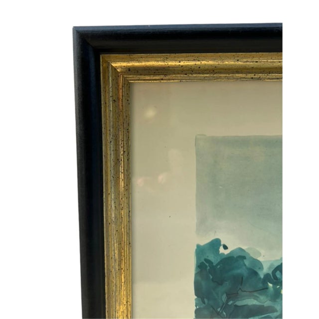 Vintage Framed Watercolor Street Scene With Parasol, Signed For Sale In Los Angeles - Image 6 of 9