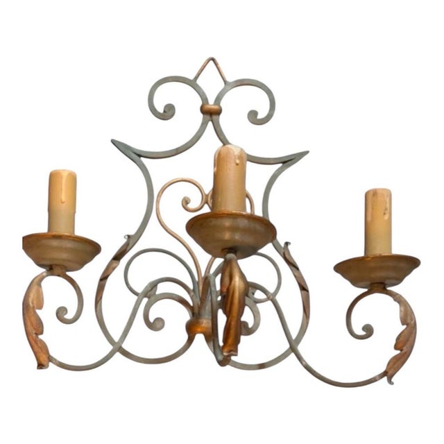 French Art Deco Wrought Iron Castle Wall Sconces, 1925, Set of 5 For Sale - Image 3 of 9
