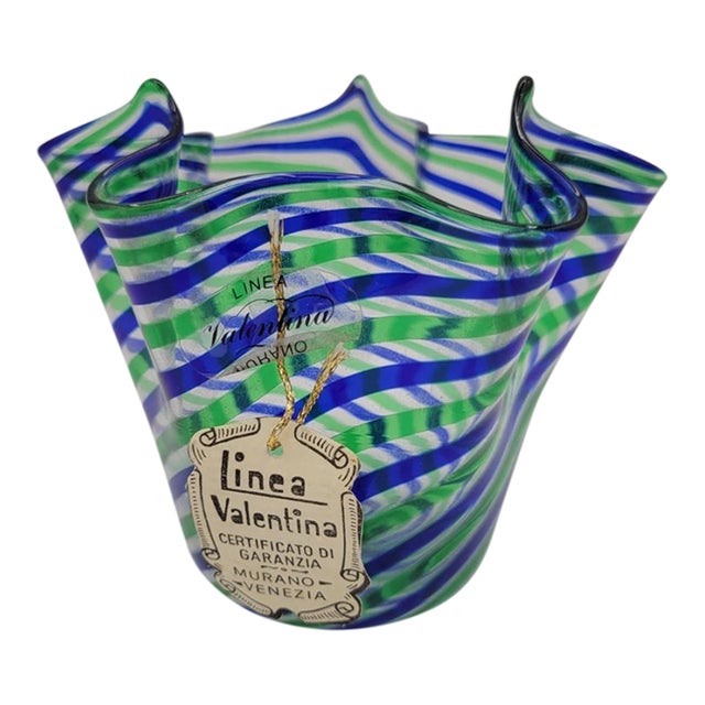 Vinatge Murano Art Glass Linea Valentina Venezia Handkerchief Vase For Sale