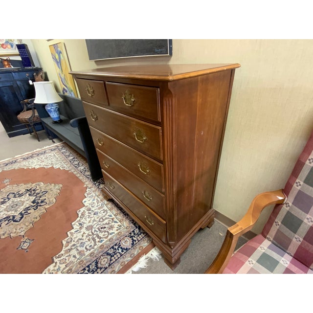 Traditional 20th Century Kindel Cherry Tall Chest of Drawers For Sale - Image 3 of 10