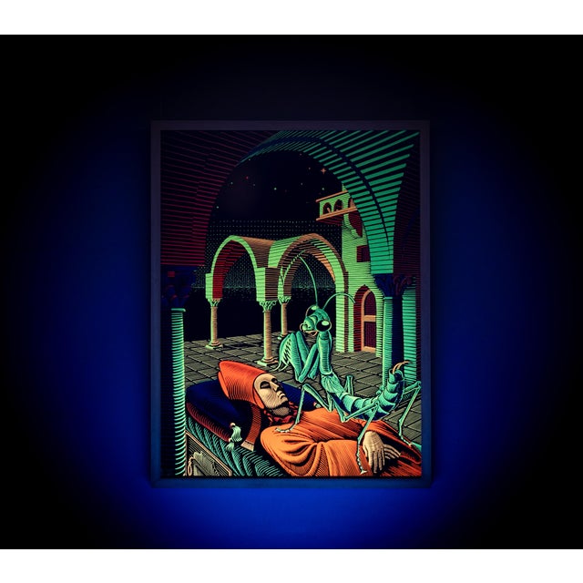 Black Light Poster Dream by M.C. Esher, 1960s For Sale - Image 10 of 13