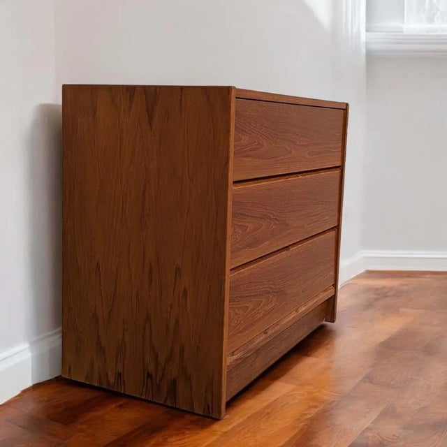 1960s 1960s Petite Danish Modern Teak Three-Drawer Dresser or Nightstand For Sale - Image 5 of 10