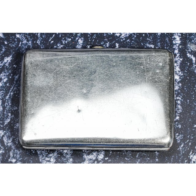 Exceptional Art Nouveau Antique Cigarette Case 875 Sterling Silver Bear Design Ruby Eyes Diamond Accent For Sale - Image 18 of 18