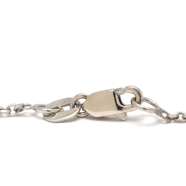 Early 21st Century 2.2ctw Diamond Cluster Station Necklace, 14k White Gold, Length 17 In For Sale - Image 5 of 6