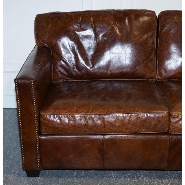 Viscount Sofa in Brown Leather from Timothy Oulton For Sale - Image 3 of 15