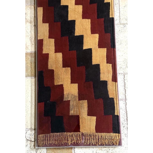 Textile Framed Large Antique Nazca Wari Textile Panel with Geometrical Design For Sale - Image 7 of 11