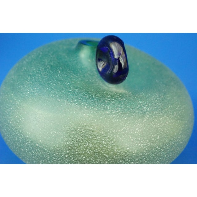Vintage Italian Green Murano Glass Globular Vase by Alfredo Barbini, 1950s For Sale - Image 12 of 18