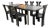 Pierre Cardin for Roche Bobois Vintage Black Lacquer Dining Set, Set of Nine For Sale