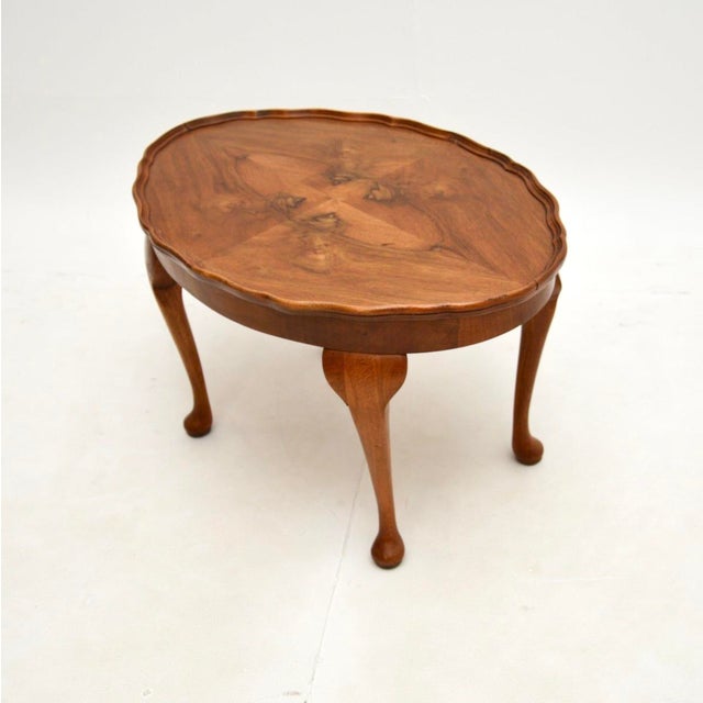 Figured Walnut Pie Crust Coffee Table, 1930s For Sale - Image 3 of 5