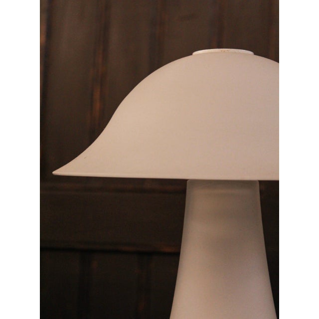 Italian Murano Glass Lamp in White Glass, 1970s For Sale - Image 3 of 6