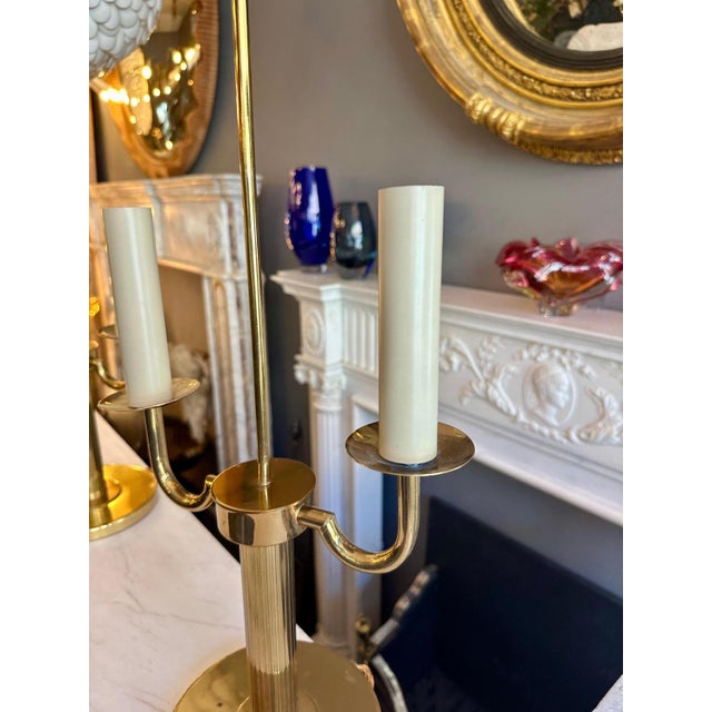 French Bouliotte Gilt Brass Candle Lamps, 1950s, Set of 2 For Sale - Image 16 of 18