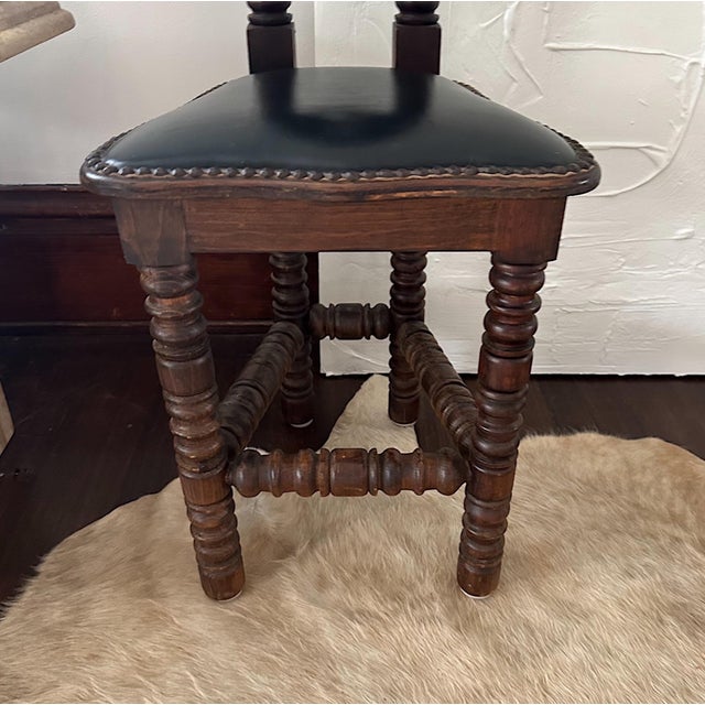 Late 20th Century Vintage Spanish Jacobean Prayer Hall Chair Chairish