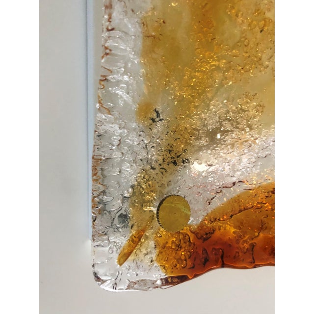 1970s Midcentury Modern Italian Wall Sconce in Amber Murano Glass by Mazzega, 1970s For Sale - Image 5 of 8