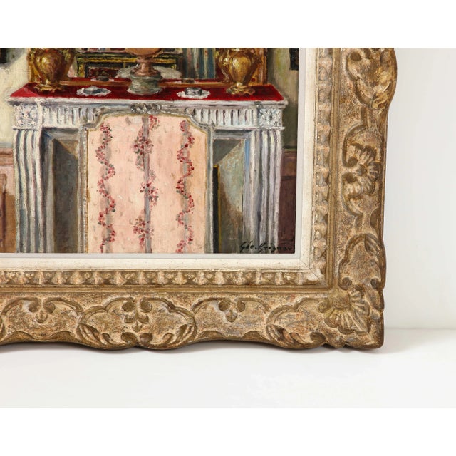 An Oil on Canvas Painting of an Interior For Sale - Image 4 of 13