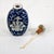 Antique Blue & White Enamel Lotus Flower Chinese Snuff Bottle With Stone Stopper For Sale - Image 12 of 15