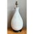 This mid-century modern table lamp features a sculptural, gourd-shaped ceramic body finished in a matte, lightly stippled...