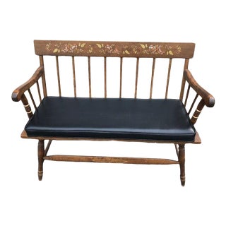 Late 20th Century Hitchcock Style Deacons Bench For Sale