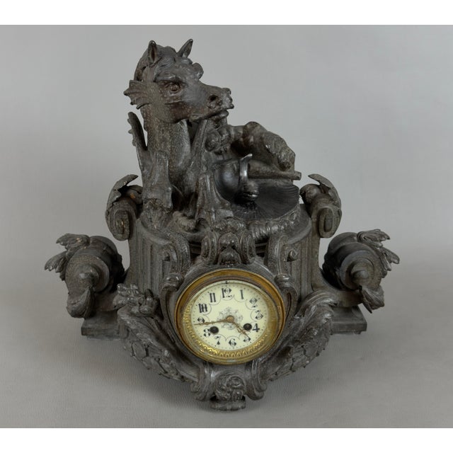 19th Century Antique Late 19th Century Fireplace Clock For Sale - Image 5 of 13