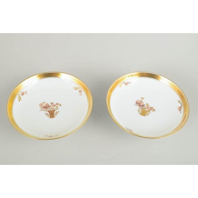 Royal Copenhagen Golden Basket, Pair of Compotes, 1970/80s. Beautiful pair of porcelain compotes from Royal Copenhagen’s...