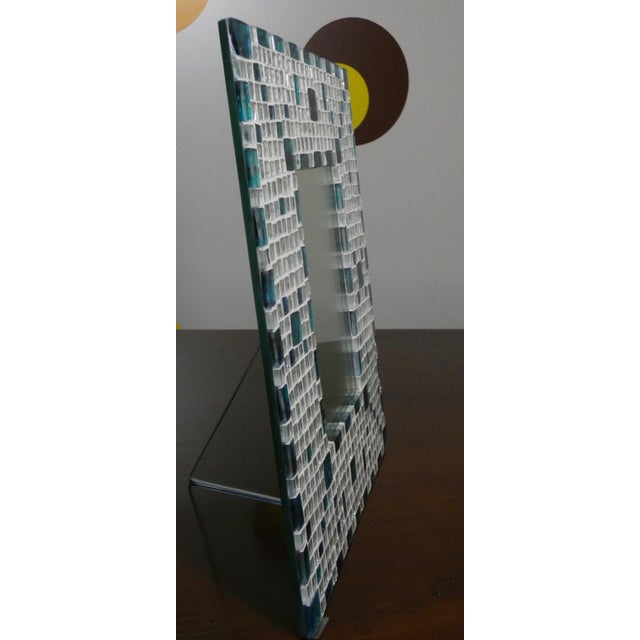 Table Mirror and Crystal Mosaic Photo Frame by Vetreria Darte, Italy, 1990s For Sale - Image 3 of 9