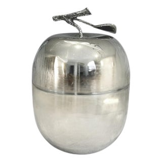 Vintage Silver-Plated Apple Barware Ice Bucket, Circa 1970 For Sale