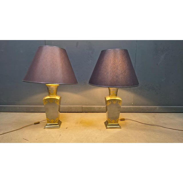 1970s Vintage Pewter Table Lamps, 1970s, Set of 2 For Sale - Image 5 of 12