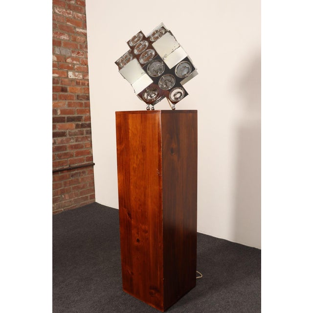 1960s Vintage Italian Modernist "Stilkronen" Chrome Table Lamp by Oscar Torlasco For Sale - Image 5 of 18