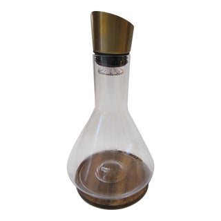 50's Era Wine Decanter With Filter and Coaster For Sale