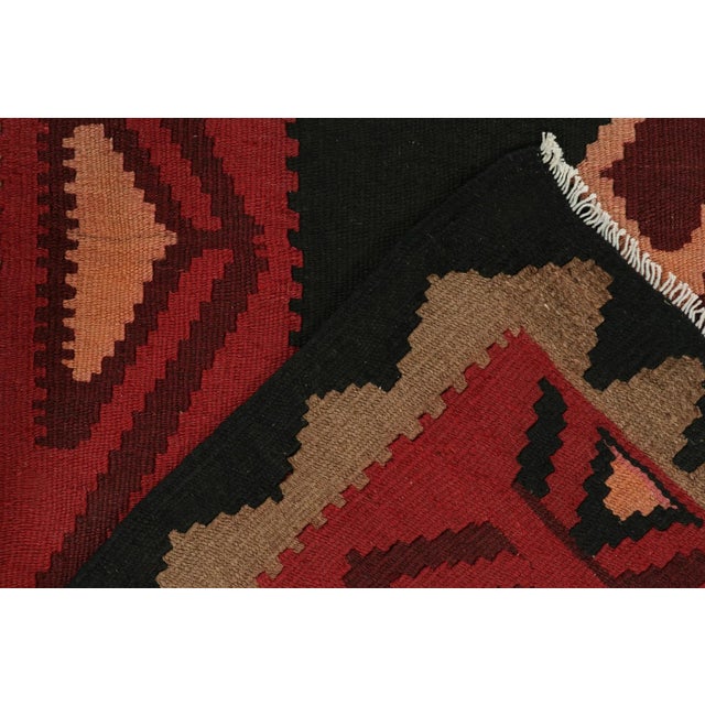 Textile Vintage Persian Kilim in Red & Black With Colorful Medallion Patterns by Rug & Kilim For Sale - Image 7 of 7
