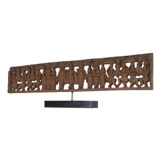 Openwork Carved Wooden Panel, South India, Early 1900s For Sale