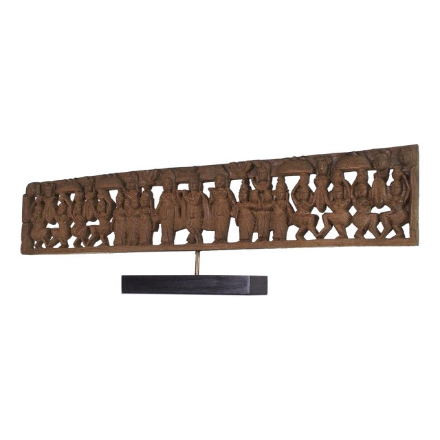 Openwork Carved Wooden Panel, South India, Early 1900s For Sale