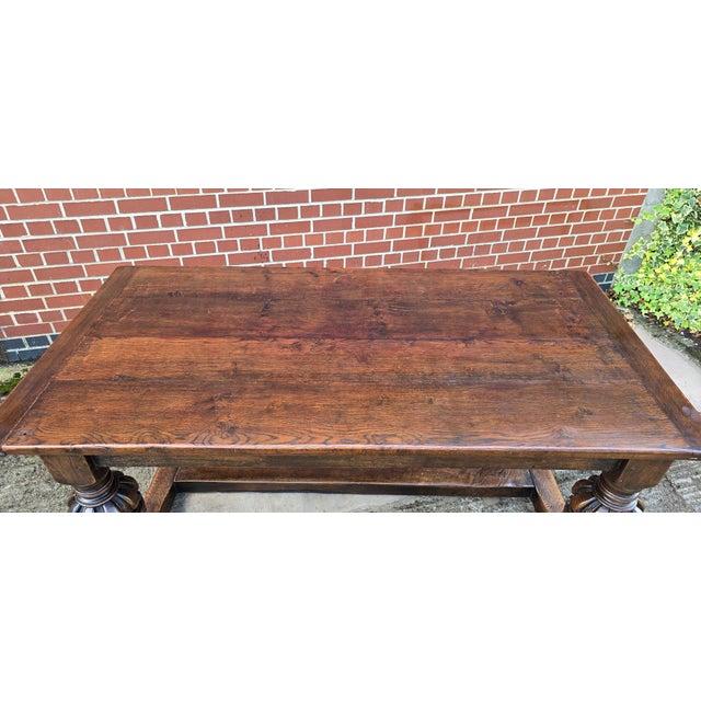 Elizabethan Oak Refrectory Farmhouse Dining Table, 1910 For Sale - Image 6 of 18