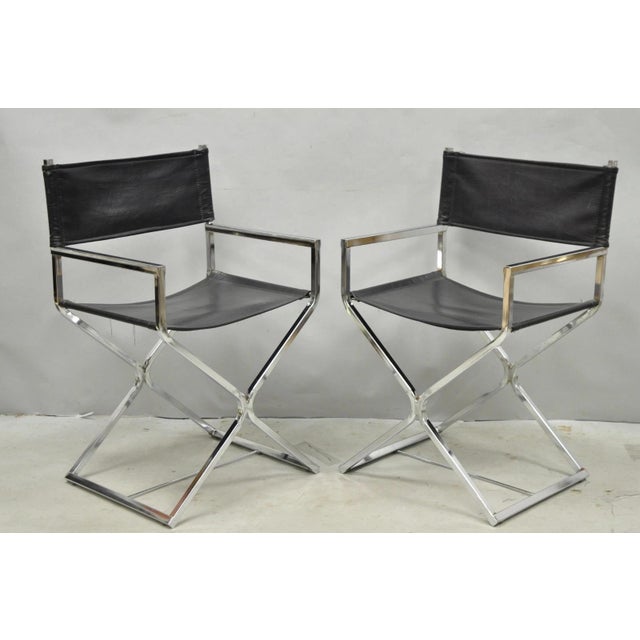 Vintage Daystrom Mid Century Modern Chrome & Naugahyde Directors Chairs - Pair For Sale - Image 17 of 17
