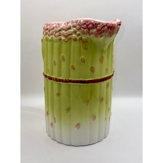 Late 20th Century Late 20th Century Majolica Asparagus Water Pitcher For Sale - Image 5 of 8