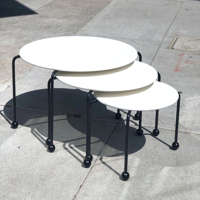 1980s Italian Memphis Style Nesting Tables — Set of 3 For Sale - Image 5 of 5