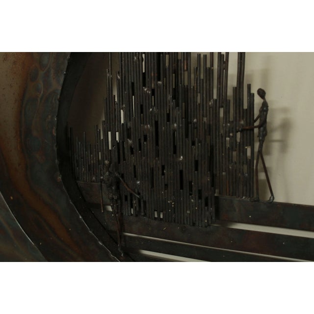 Silver Arlene Abend Welded Steel, Metal Brutalist Wall Sculpture, 1982 For Sale - Image 8 of 13