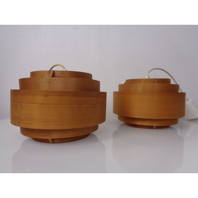 Wood Swedish Wooden Lamella Ceiling Lamps by Hans-Agne Jakobsson for Ab Markaryd, 1960s, Set of 2 For Sale - Image 7 of 18